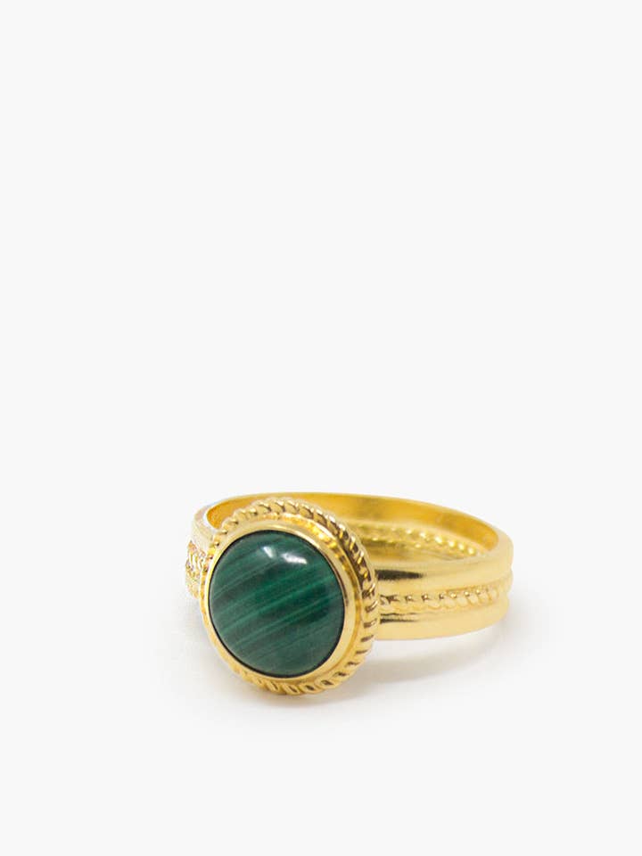 Fascetta Mini Malachite Ring for wholesale by Vintouch Jewels