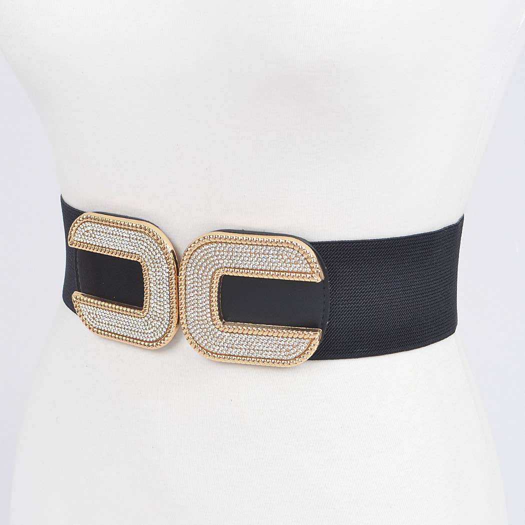 3AM BY H&D ACCESSORIES - Wholesale Belt - Women's - Rhinestone Buckle Stretch Belt4