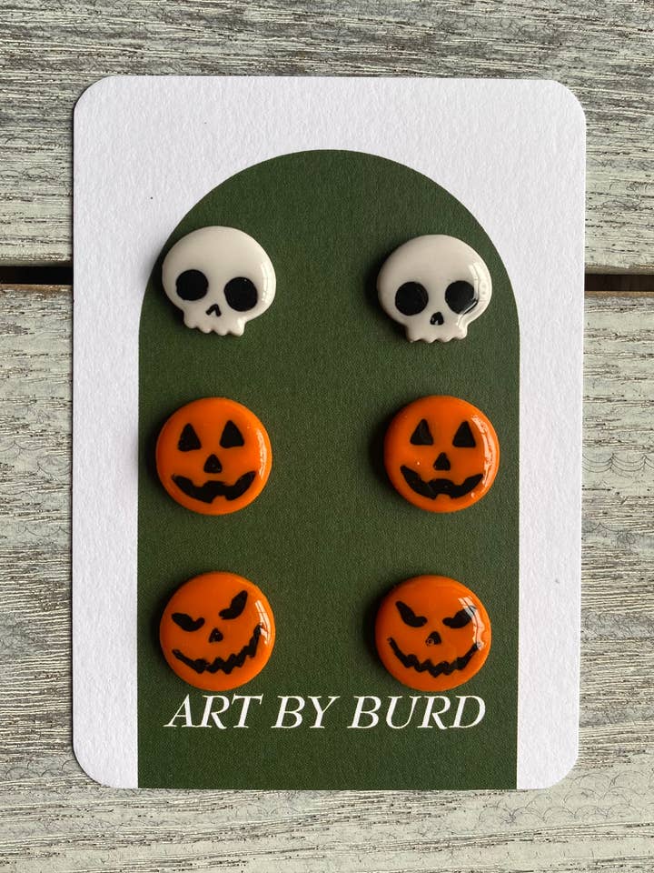 Spooky Stud Trio for wholesale by Art by Burd