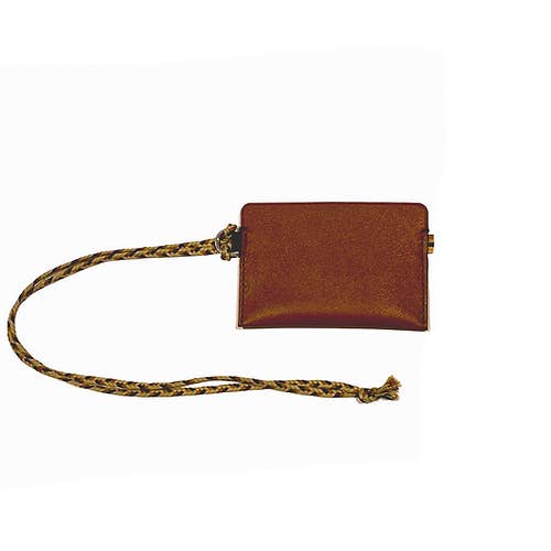 Porta carte in pelle classica Skin con laccio da collo - Ebano per la vendita all'ingrosso da parte di MARIELAURENCESTEVIGNY