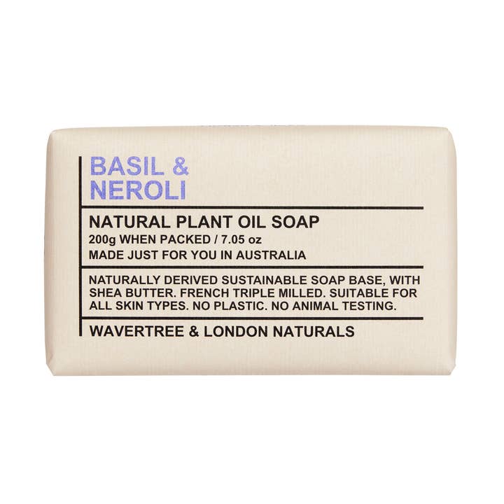 Wavertree & London Naturals Soap bar - Basil & Neroli for wholesale by Wavertree & London