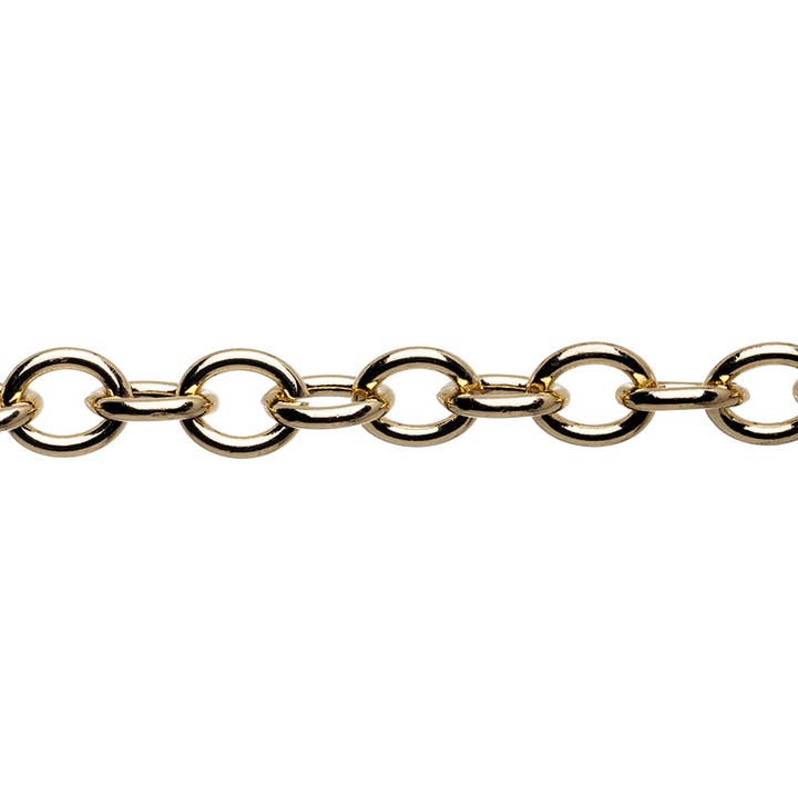 Continental Beads - Wholesale Craft Supplies - Oval Cable Chain 7mm x 5.8mm available in Multiple Colors sold by the Foot - CH 26096