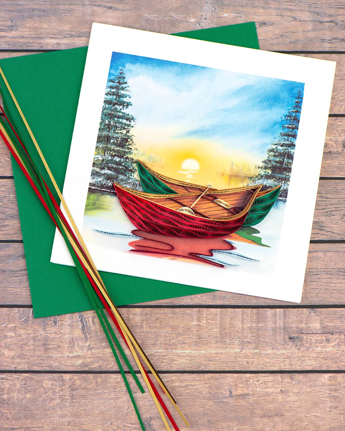 Quilling Card - Wholesale Christmas Card - River Canoes2