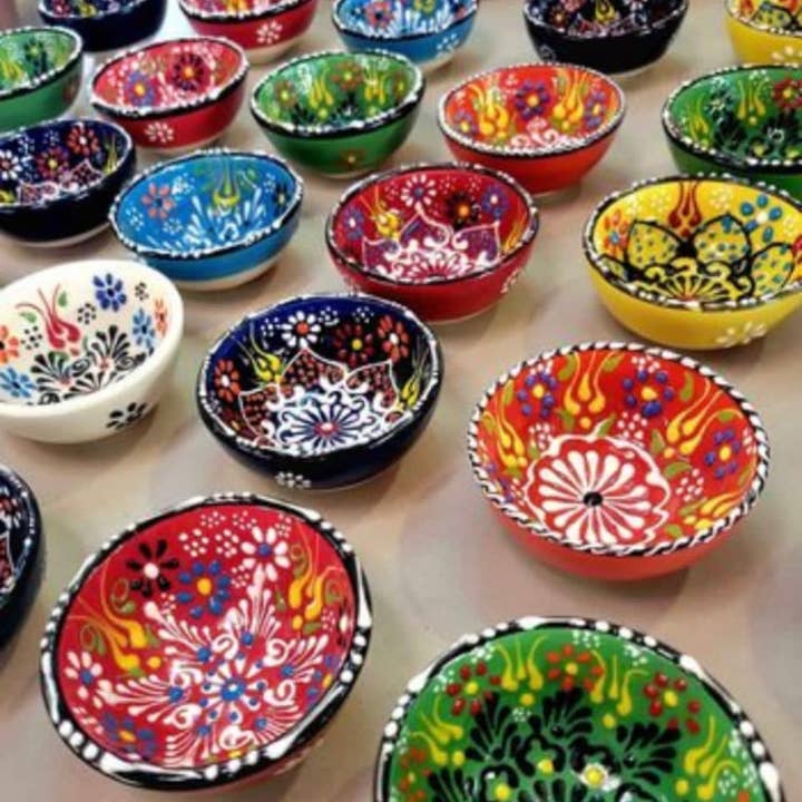 Talavera Florida - Wholesale Condiment/Dip Bowl - Mexican Talavera Mini Dipper Bowls