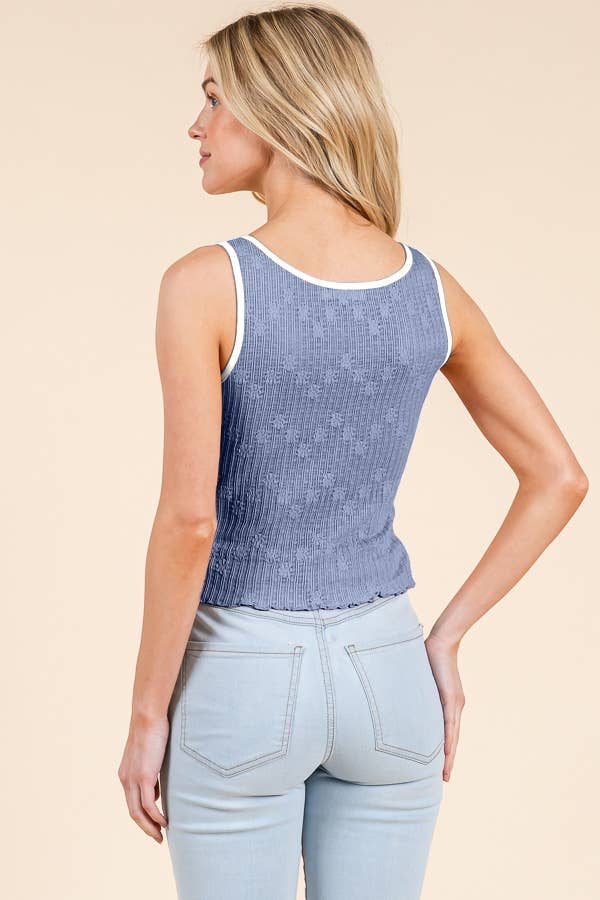 Heart & Hips - Wholesale Knit Top - Women's - LK54351 - BINDING MERROW W/BOW SLEEVELESS TOP5