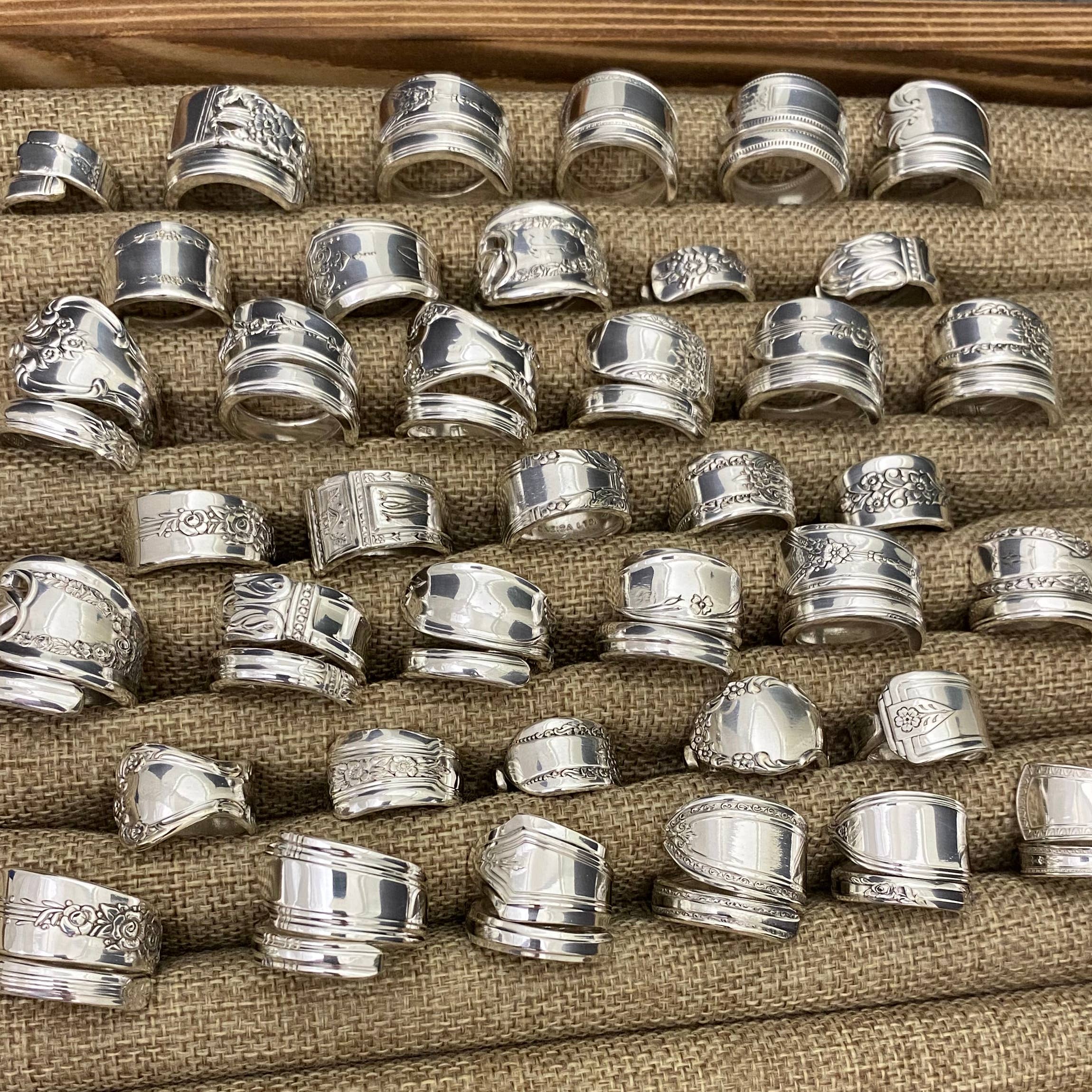 Marchello Art - Wholesale Band/Stacked Ring - BULK 25 Spoon Rings - Save 10% - You choose sizes and styles1