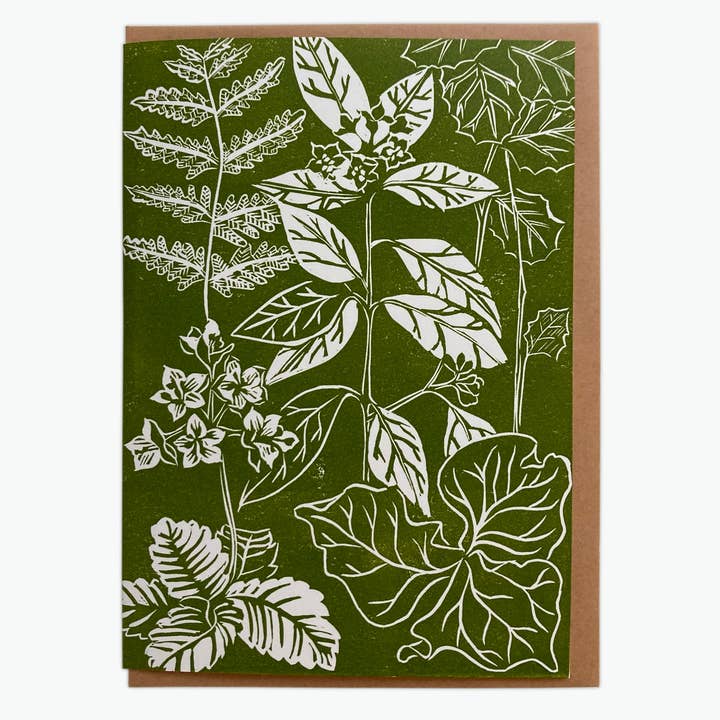 Bloco Inspirado Azeite Green Natureza Hike Print Cartão de Saudações por atacado de Kathie Studio
