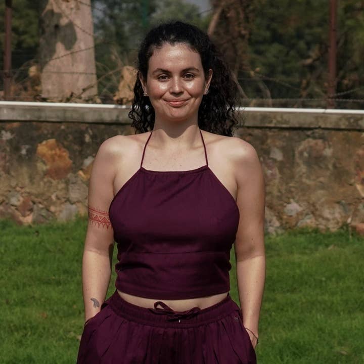 Dam Topp i Bomull för Yoga Lila - Akasha för wholesale av AKISO