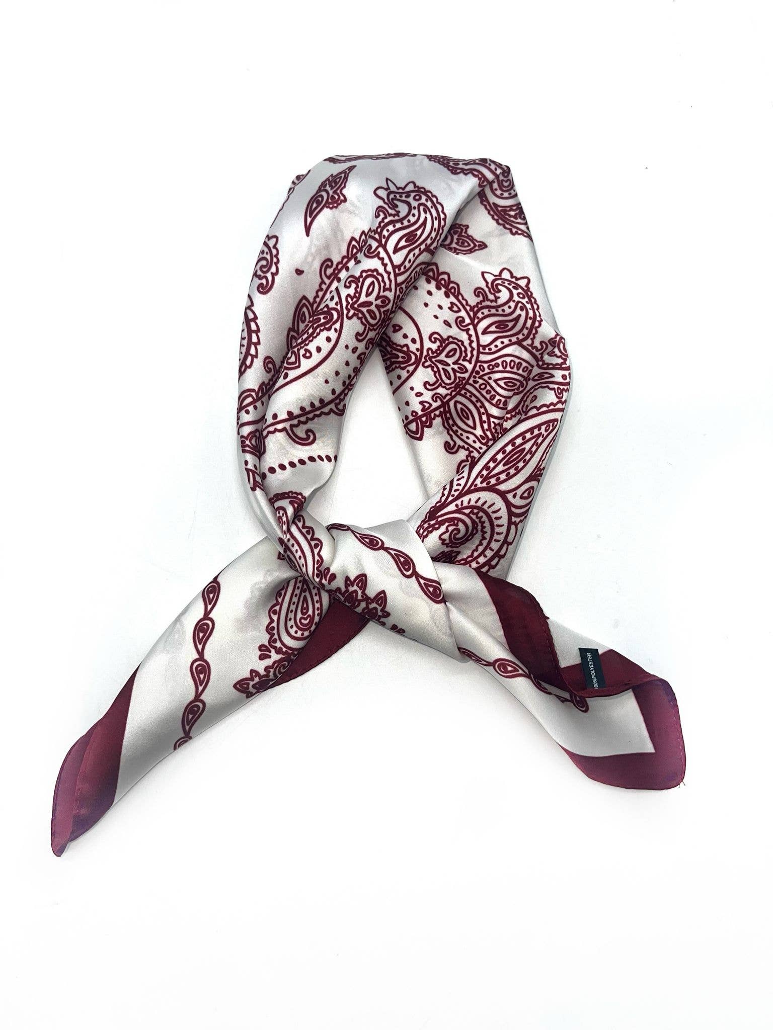 LINETA - Vente Écharpe – femme - D-164 Foulard touche soie 70x70 motif cachemire2