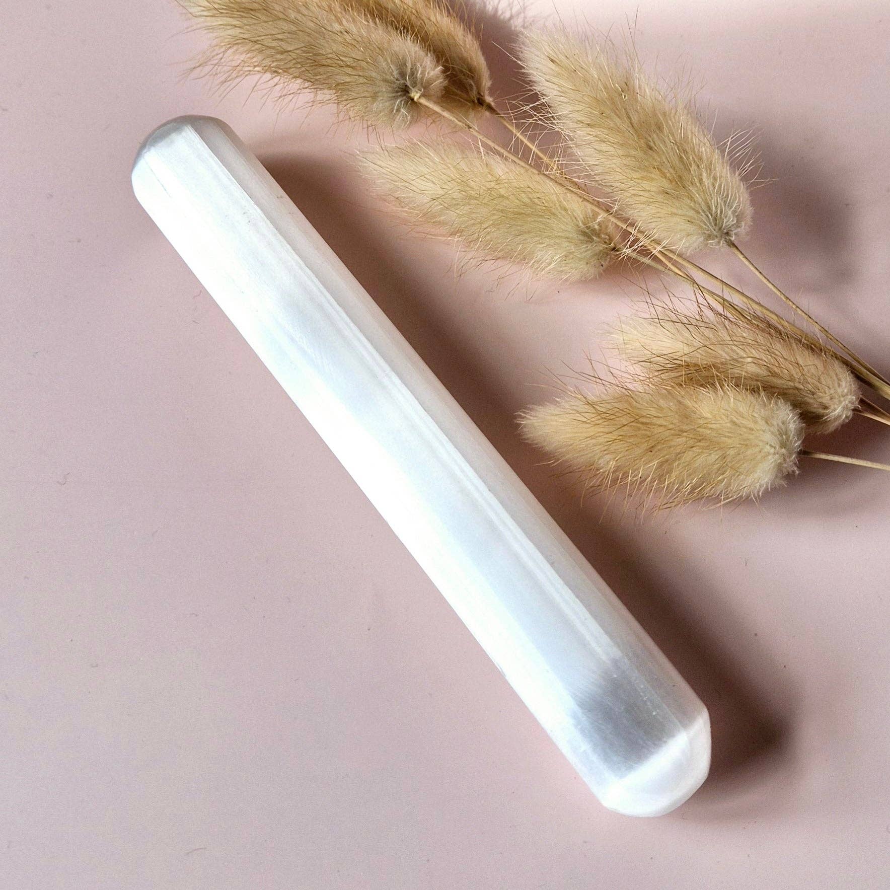 Moonlight Gemstones - Wholesale Spiritual Stone/Crystal - Selenite Massage Stick – 15 cm – Purification & Spiritual Protection1
