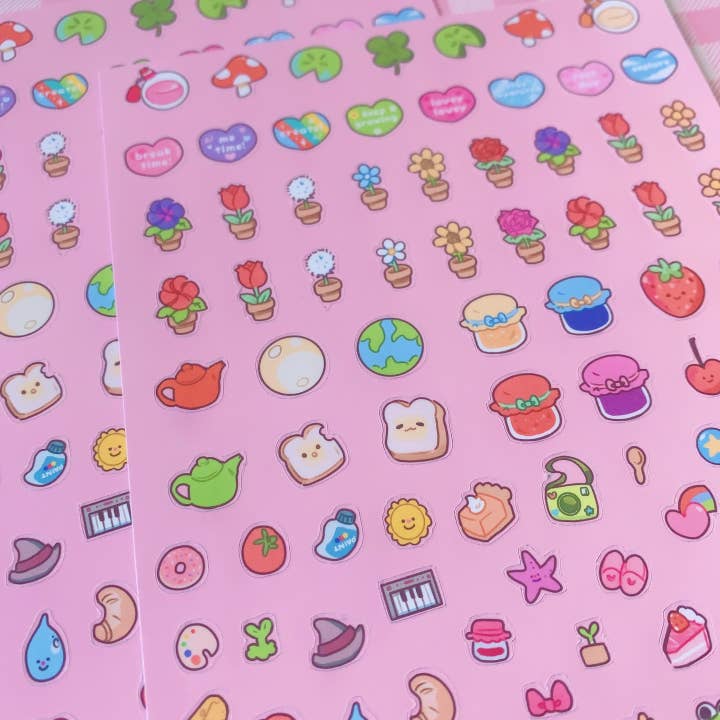 Agenda de jardin avec plus de 100 mini-autocollants décoratifs | Cottagecore pour la vente par Citrine Note