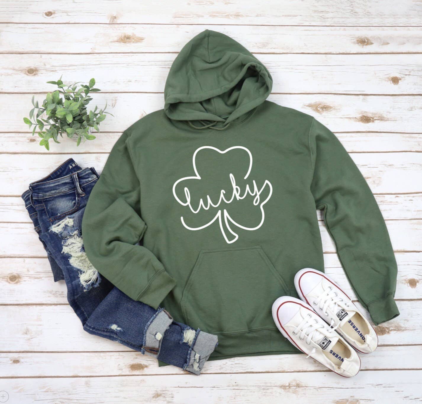 Cheeky Lisa – wholesale Hoodie - Dam – St Patrick's Day Hoodie, St Patrick's Day tröja, lycka till