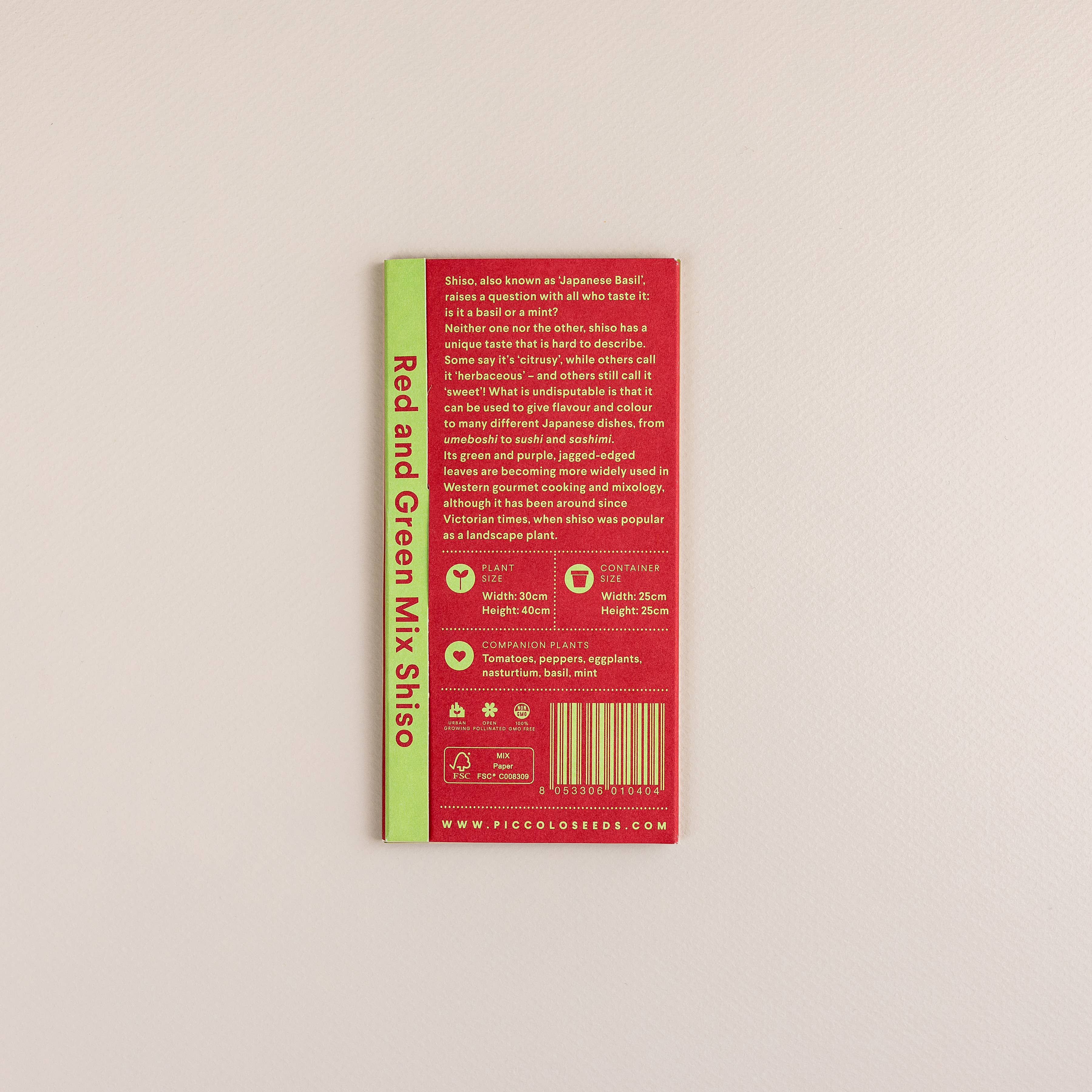 Piccolo Seeds - Wholesale Plant Seeds - Shiso Red and Green Mix2