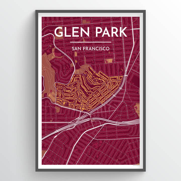 Glen Park, San Francisco Karta för wholesale av Point Two Design Group