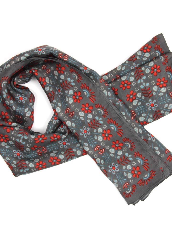 Square Silk Nina Brown for wholesale by Les Belles Vagabondes