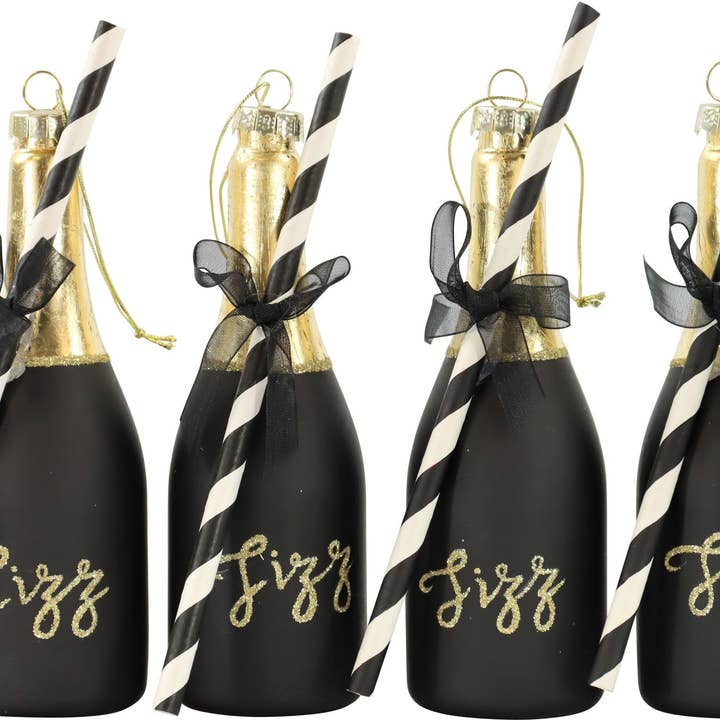 HOFF-INTERIEUR - Wholesale Champagne Flute - GLASS BOTTLES FIZZ 4-PIECE SET (HOFF5572)