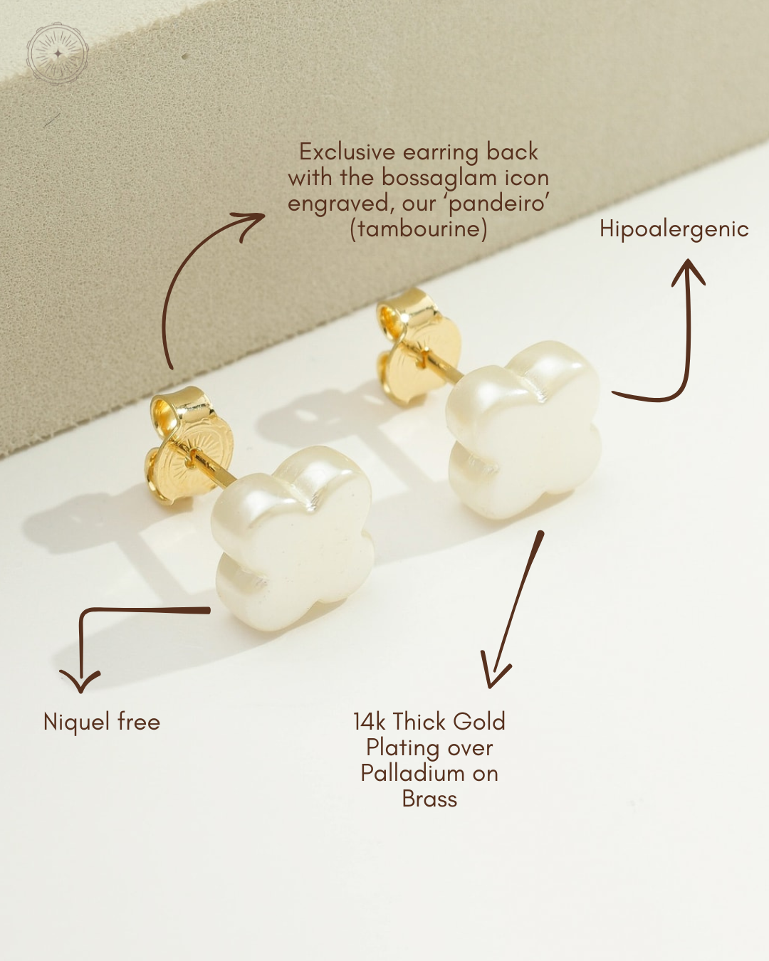 Gold 14k Gold Filled Maxi-Perlen-Ohrringe | Schneller Versand für den Großhandel auf Faire3