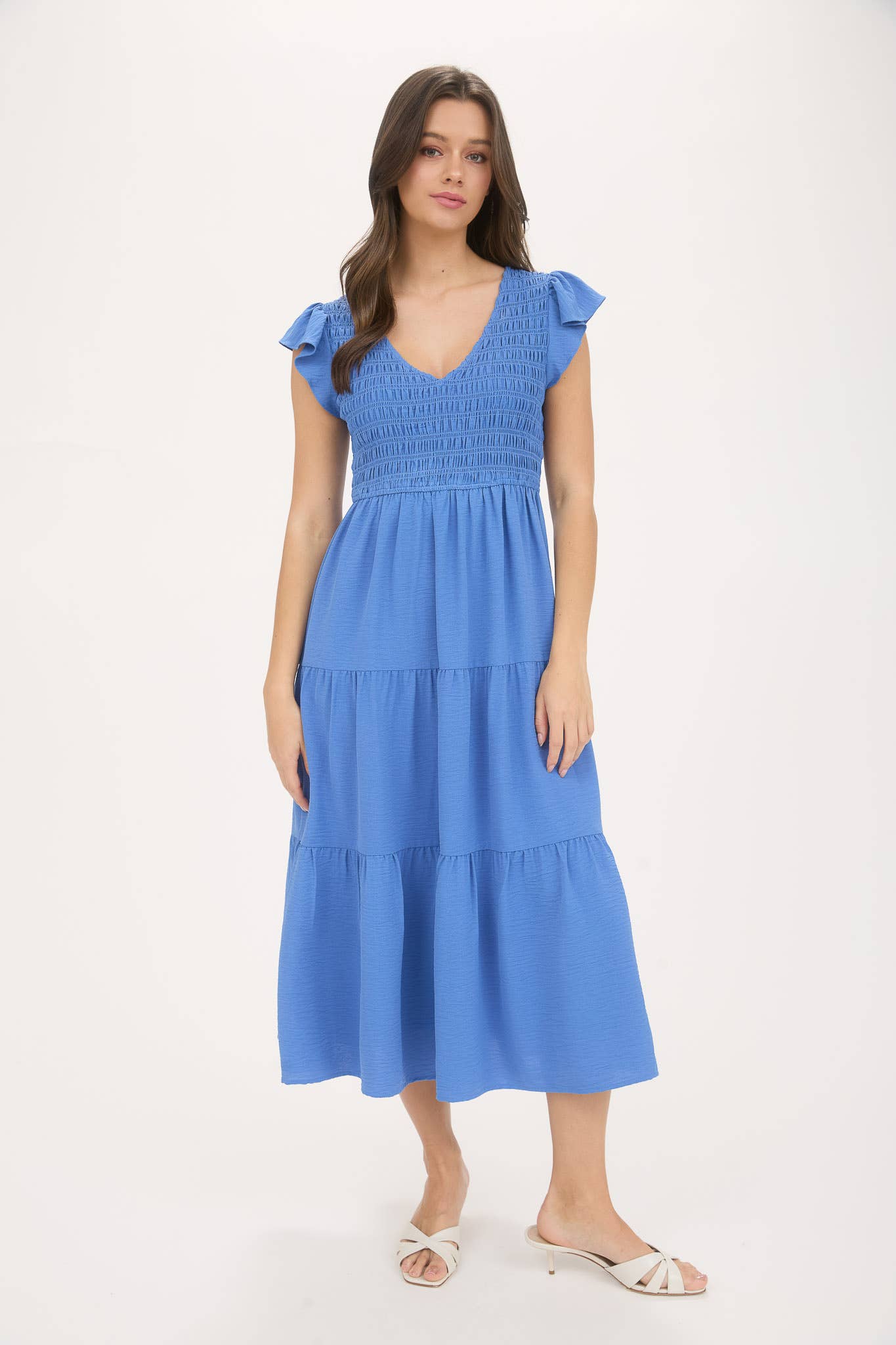 Blu Pepper - Wholesale Dress - Women's - FLUTTER SLEEVE MAXI DRESS54
