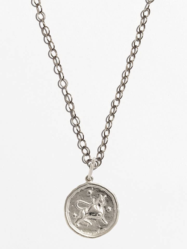 Taurus Silver Zodiac Pendant Necklace for wholesale by Narrative Jewelry