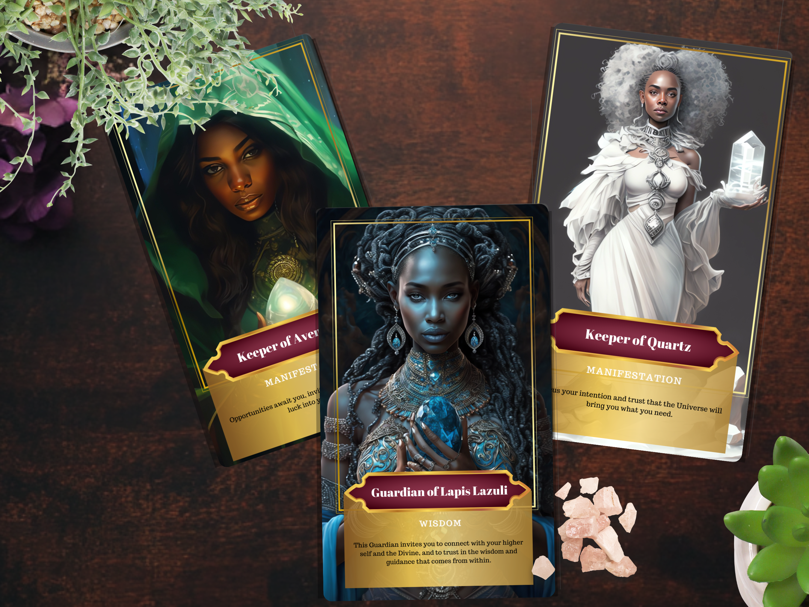 The Sacred SoulCraft - Wholesale Tarot Cards - The  Keepers - Guardians of the Elements & Crystals2