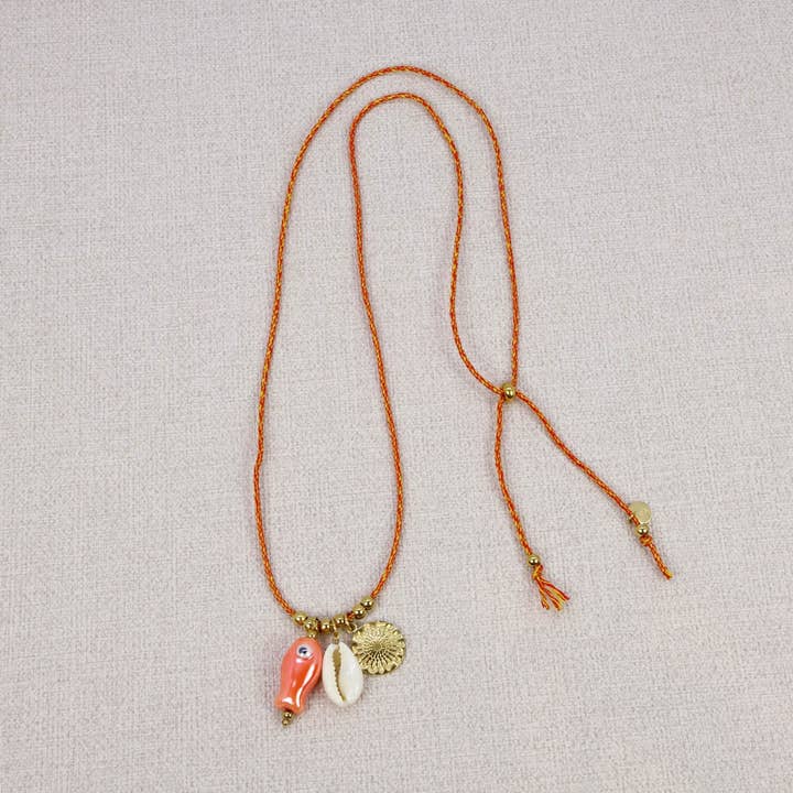 Les Cleias - Vendita all'ingrosso Girocollo/collier - Collana con corda regolabile e ciondolo carpa5