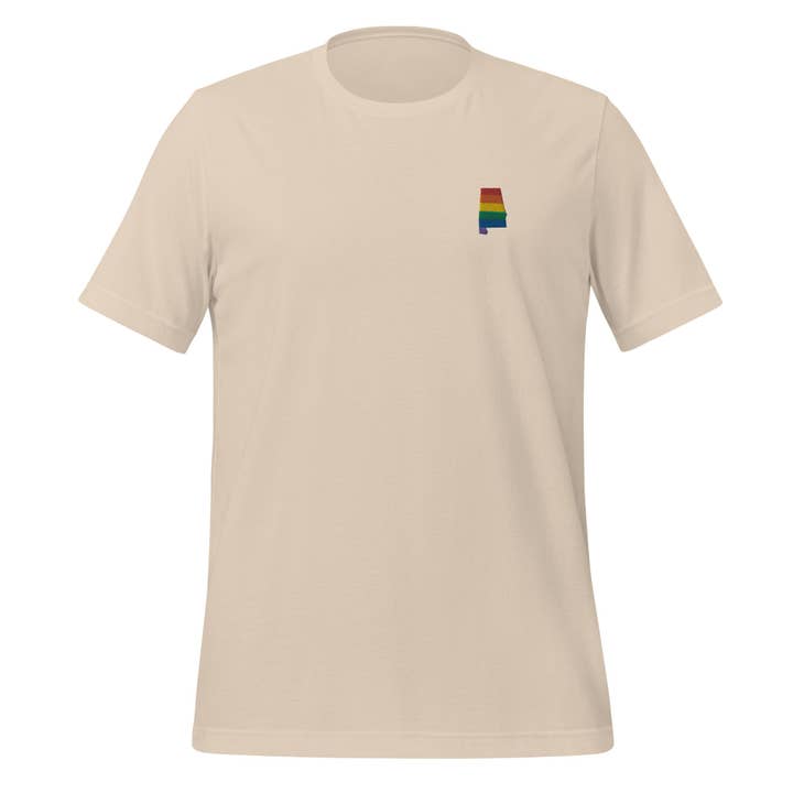 Alabama Rainbow Embroidered Unisex T-Shirt for wholesale by Gay Pride Apparel