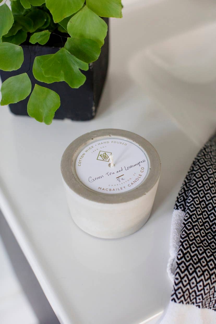 MacBailey Candle Company - Wholesale Jar/Filled Candle - 8 oz Concrete Candle - Spring in the South1