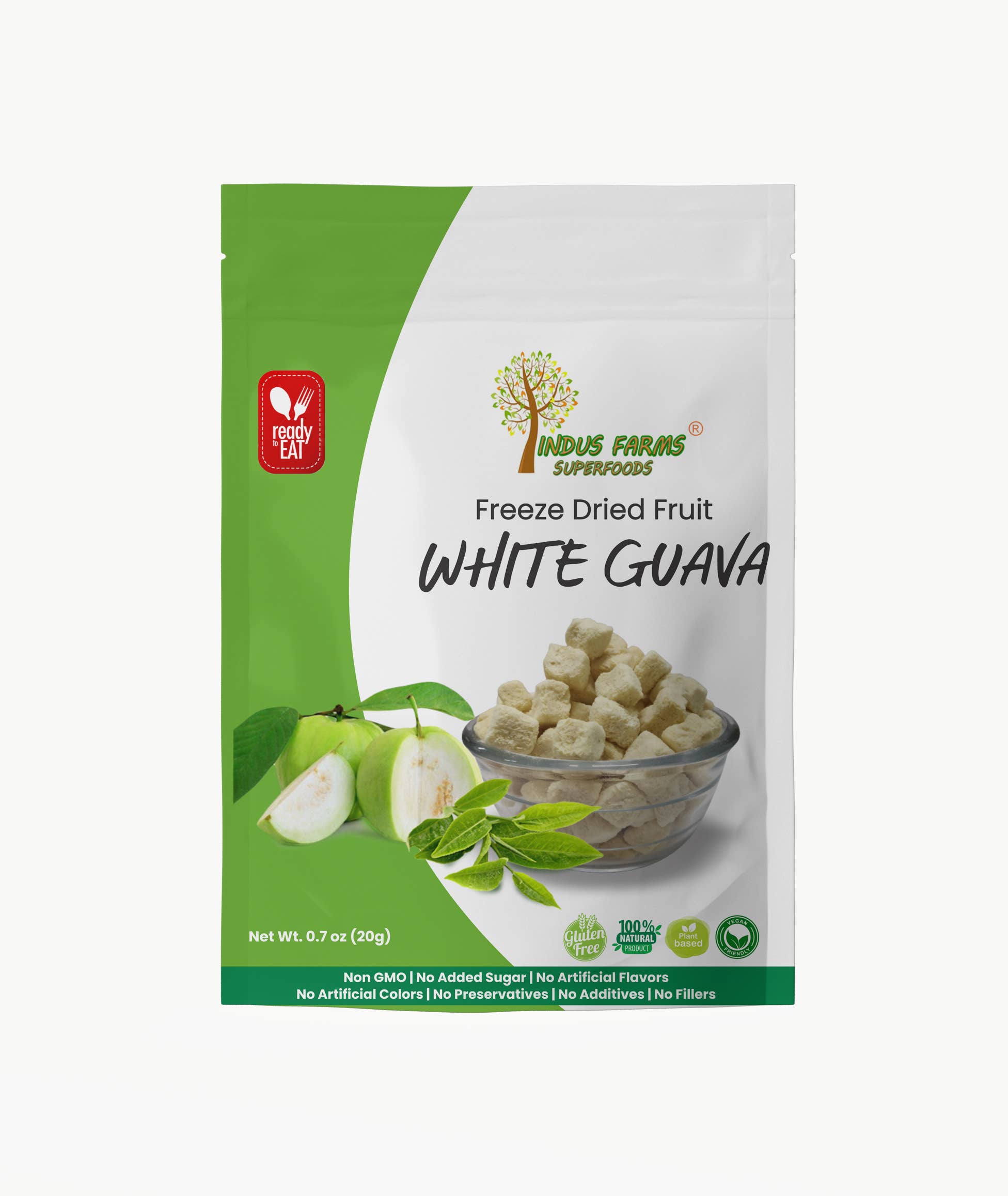 Indus Farms Superfoods - Wholesale Dried/Dehydrated Fruit - 100% Pure Freeze Dried White Guava, GMO-Free, Paleo, Vegan1