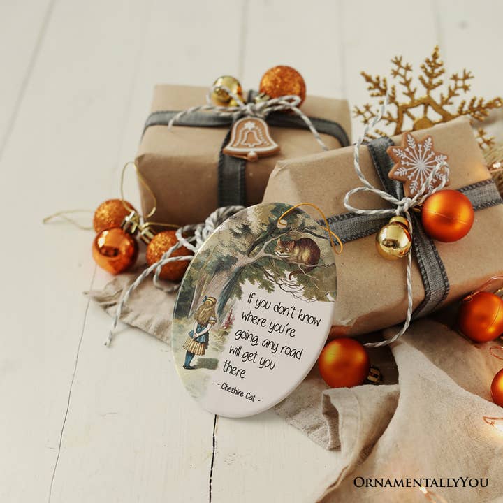 OrnamentallyYou – Ornamento por atacado – Enfeite de Natal com Citação do Gato Cheshire 'Getting Lost'5