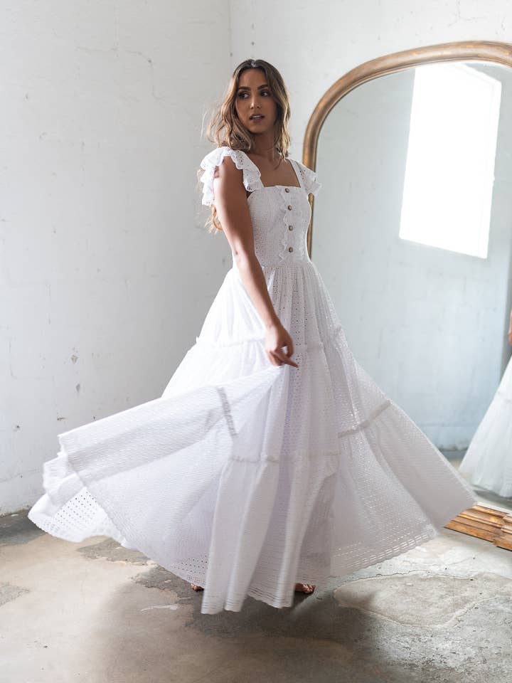 Nadia Hvid Maxi Kjole for engroshandel hos Manifiesto