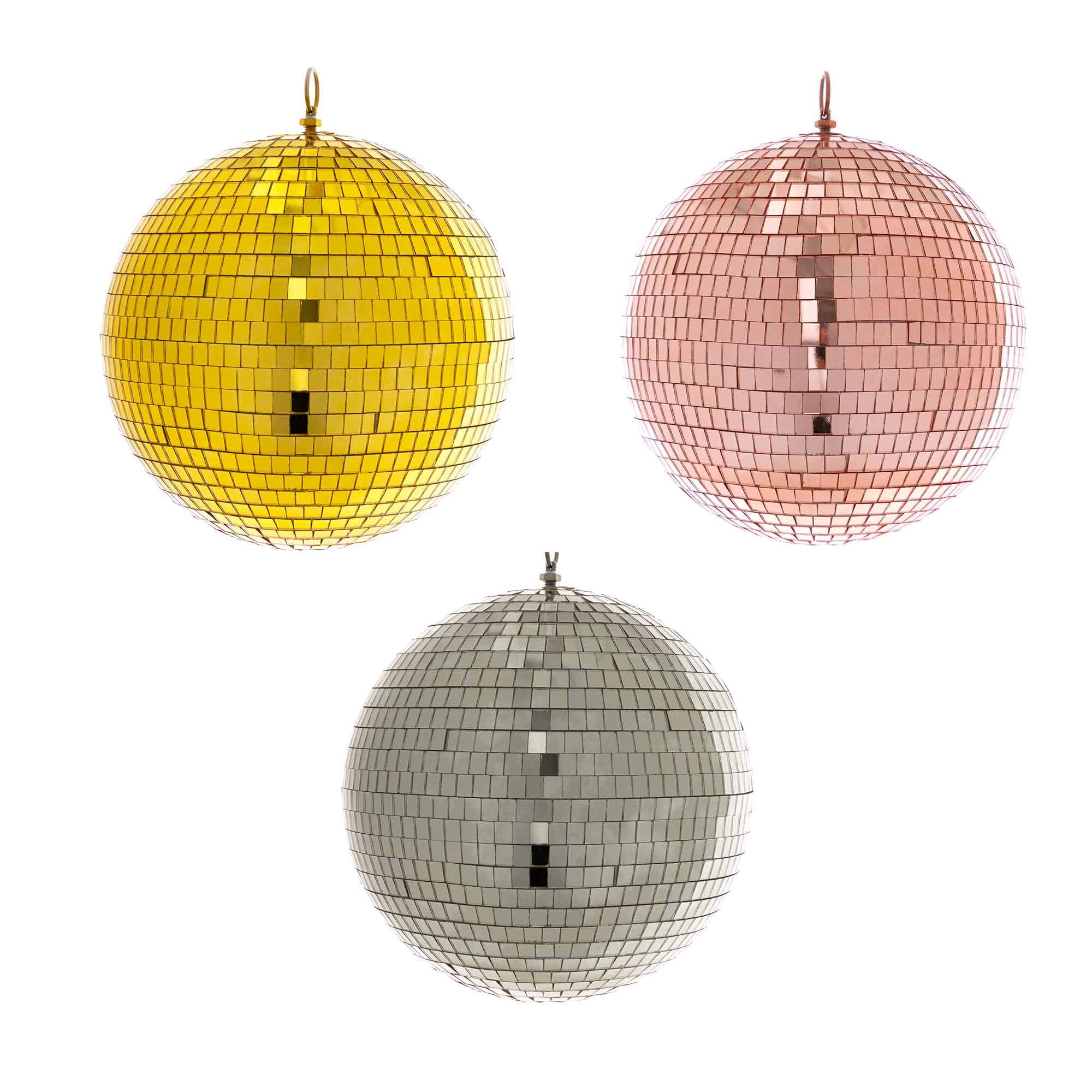 Or rose Boules Disco en forme de miroir, 9¾ po, or rose en vente sur Faire4