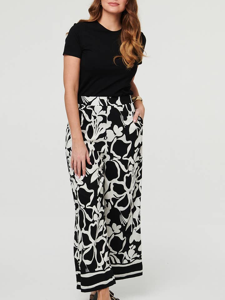 Blommiga vida byxor med hög midja för wholesale av Stellalondon