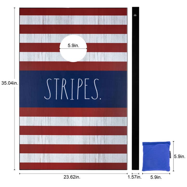 DesignStyles Home - Wholesale Cornhole - Rae Dunn “Stars/ Stripes” Patriotic Cornhole Boards and Bags