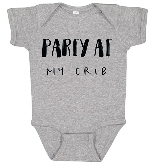 Paper Cow LLC - Wholesale Bodysuit (Non-Footed) - Baby - Baby Party at my Crib Graphic Cotton Bodysuit3