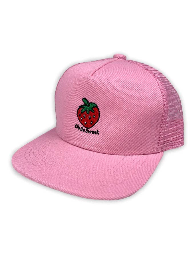 Kids Strawberry Snapback Hat - "Oh So Sweet" for wholesale by Short Stack Goods