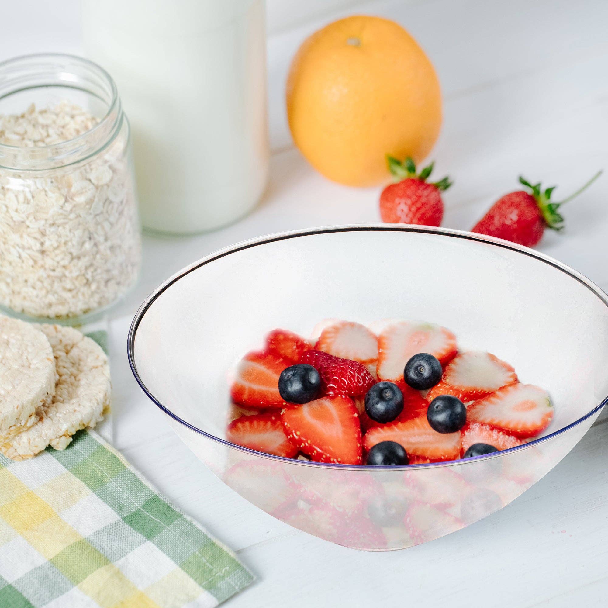 Smarty had a Party - Venta al por mayor Platos desechables - Tazones plásticos redondos transparentes orgánicos de 32 oz – 60 unidades7