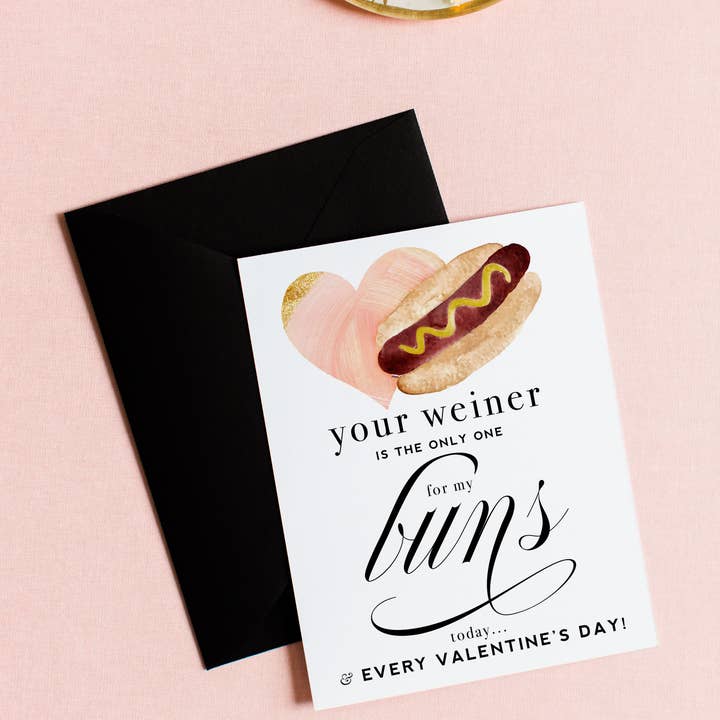 Kitty Meow Boutique - Wholesale Valentine's Day Card - Weiner Buns - Funny Valentine's Day Greeting Card1