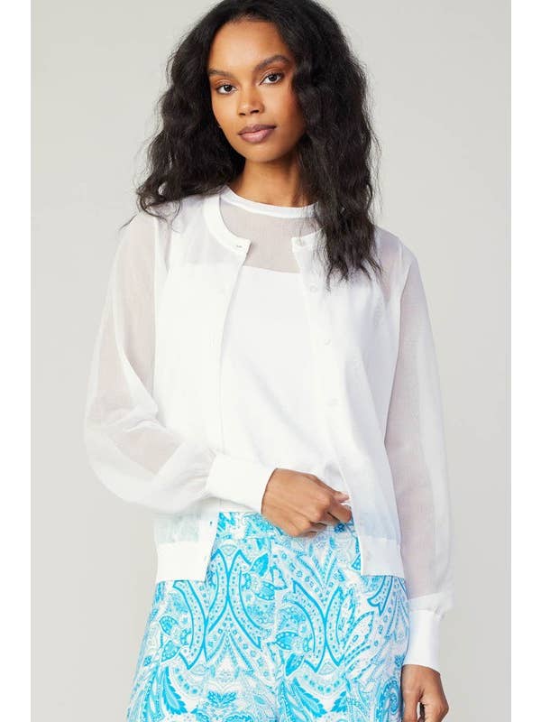 White Sheer Cardigan & Sleeveless Sweater Set for wholesale on Faire