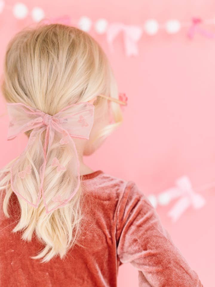 Mauve Lace Oversized Bow for wholesale by Evie Pearl Handmade LLC