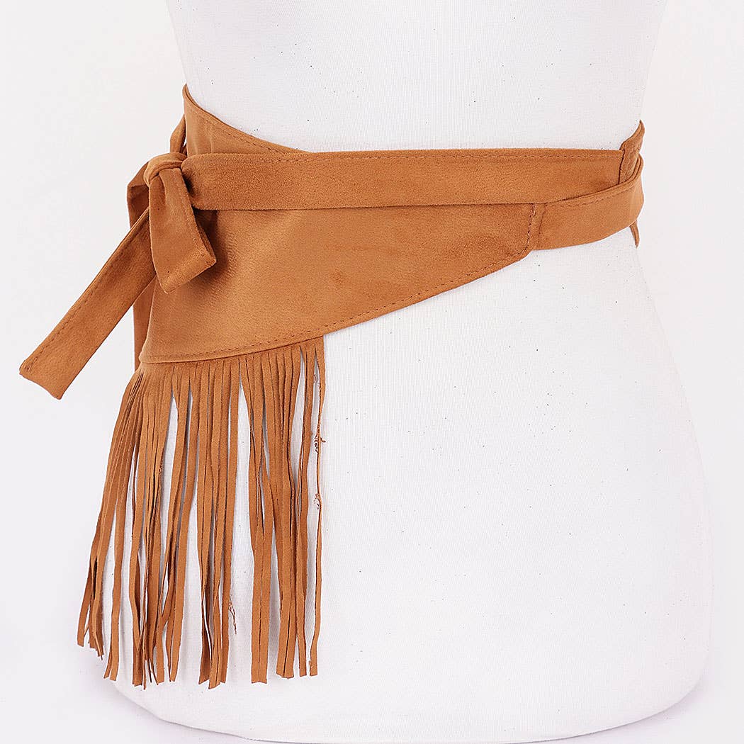 3AM BY H&D ACCESSORIES – Engroshandel Bælte - Dame – Faux ruskind frynsebælte9