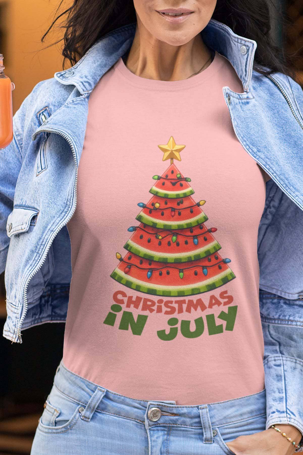 IALD - Wholesale Screen Printed T-Shirt - Women's - Women's Round Neck T-Shirt | christmas watermelon1