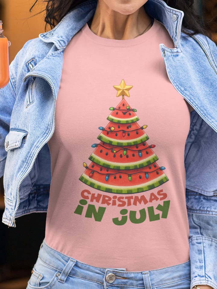 IALD - Wholesale Screen Printed T-Shirt - Women's - Women's Round Neck T-Shirt | christmas watermelon1