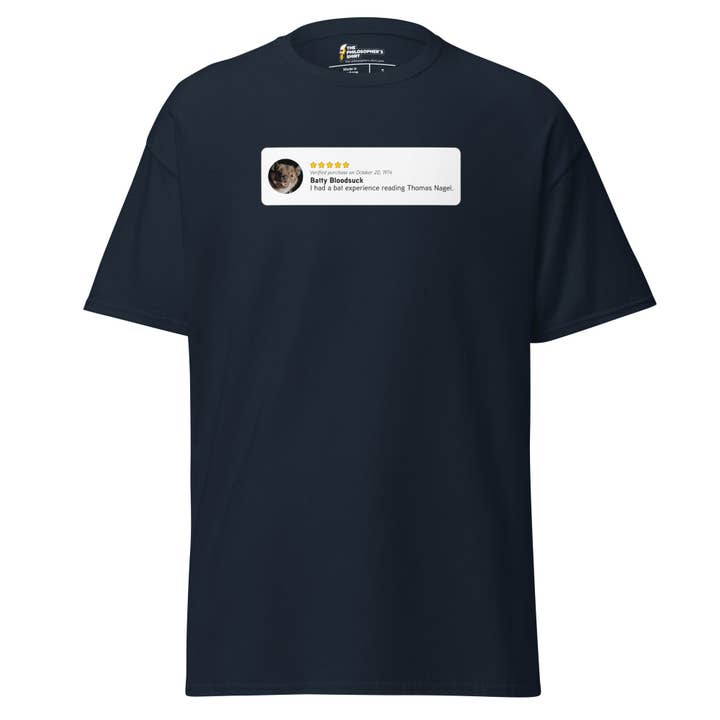 The Philosopher's Shirt - Vente T-shirt sérigraphié – unisexe - Thomas Nagel : Expérience de chauve-souris - T-shirt classique unisexe1
