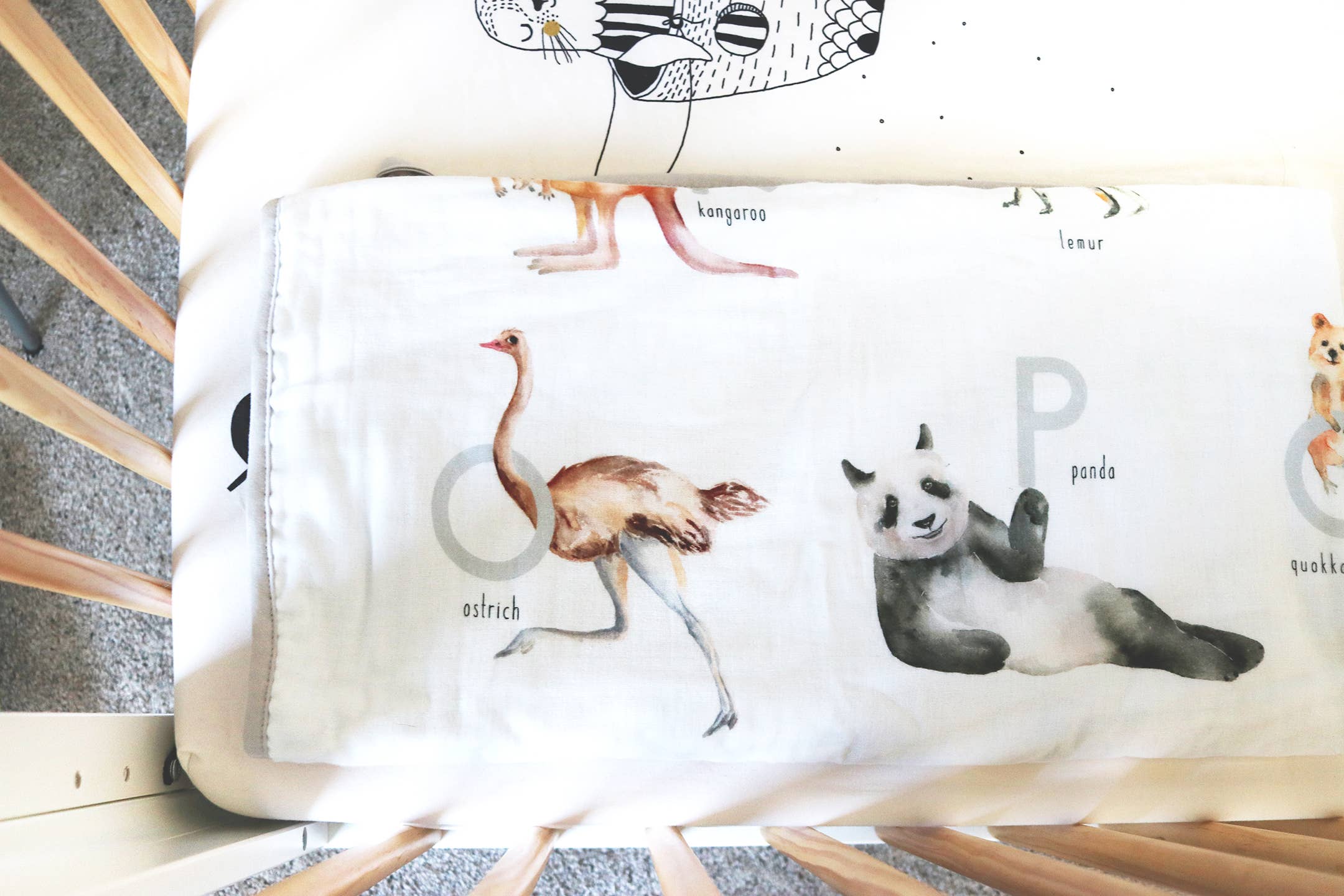 Easy Sunday Club – wholesale Bedding blanket – Kids & Baby – SOLD OUT - Cotton Muslin Watercolor Animal Alphabet Blanket7