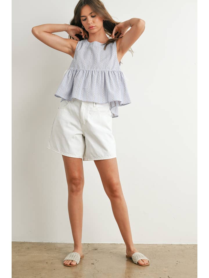 BUTTERMELON - Wholesale Blouse - Women's - Sky Meadow Peplum Top - BMT775011