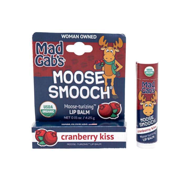 Mad Gab's - Wholesale Lip Balm - Organic Moose Smooch Cranberry Kiss Lip Balm Single Peg