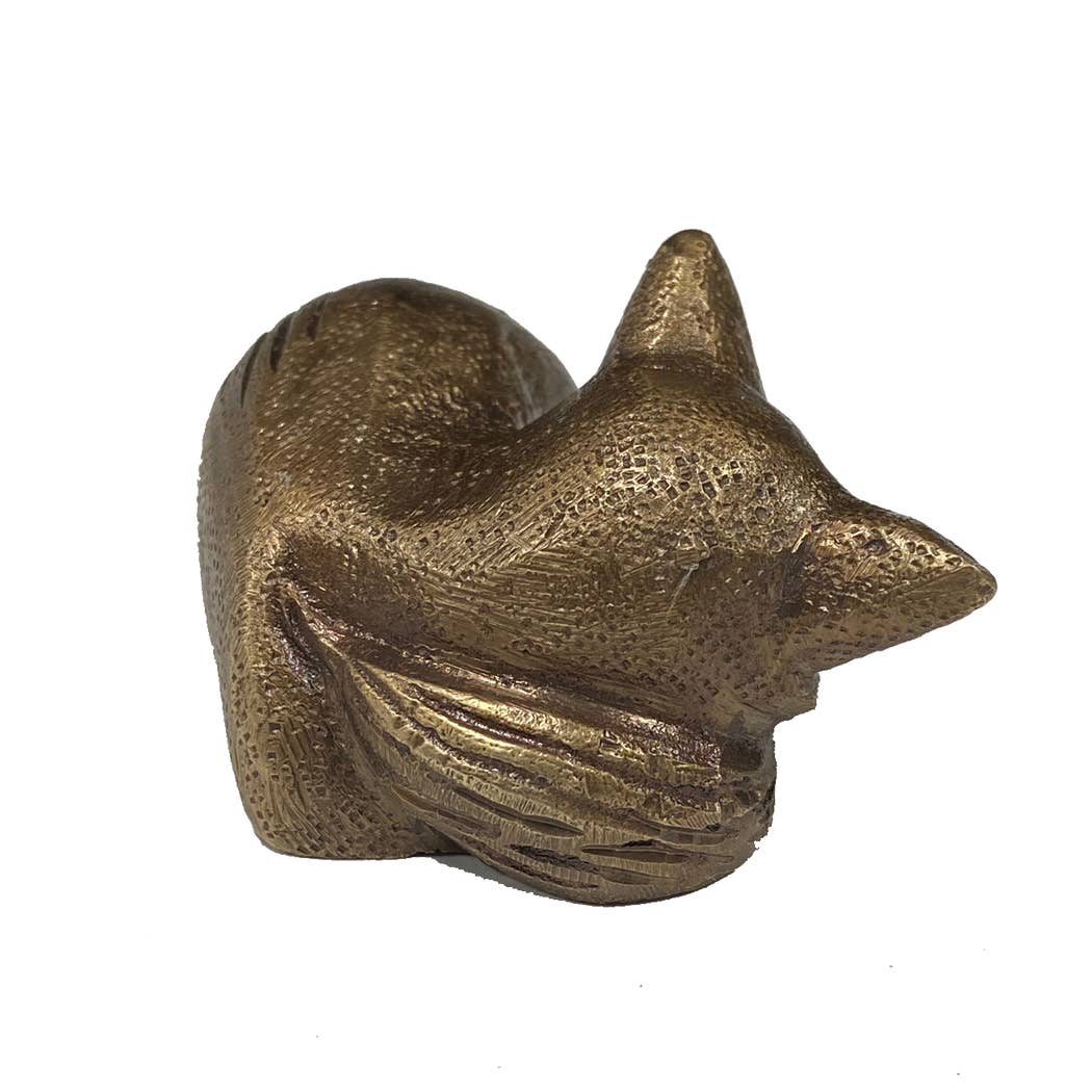 Madison Bay Co. - Historical Home Decor Reproductions - Wholesale Decorative Tabletop Object - Antiqued Brass Sleeping Fox Tabletop Decor - 2-1/2"3