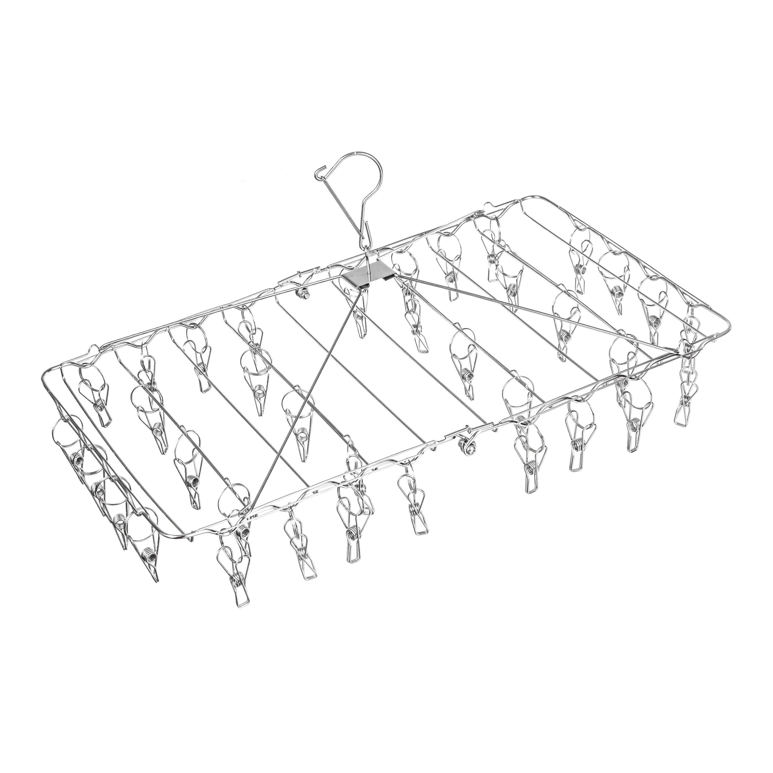 EcoLuxe Living - Wholesale Clothes hangers - Silver Stainless Steel Foldable Peg Hanger2