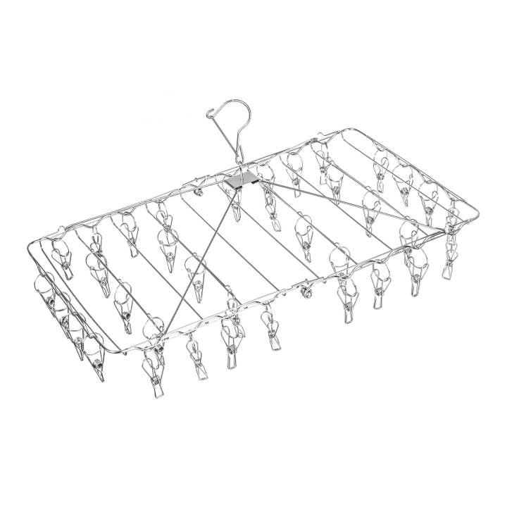 EcoLuxe Living - Wholesale Clothes hangers - Silver Stainless Steel Foldable Peg Hanger2