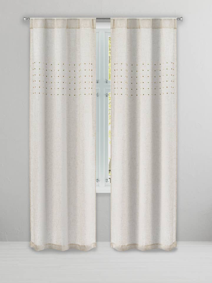 Metalliska prickar Termiska rumsmörkningsgardiner Set med 2 för wholesale av Duck River